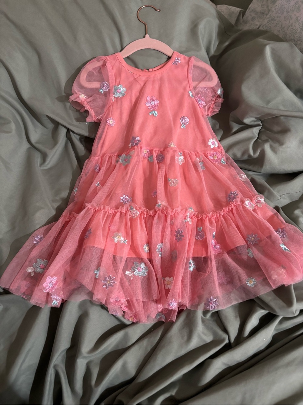 Nanette Lepore Pink Embroidered Tulle Dress for Girls
